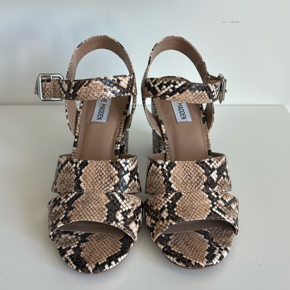 Steve Madden Snakeskin Block Heel